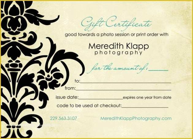Photography Gift Certificate Template Free Of 1000 Images About Gift Certificate Design On Pinterest