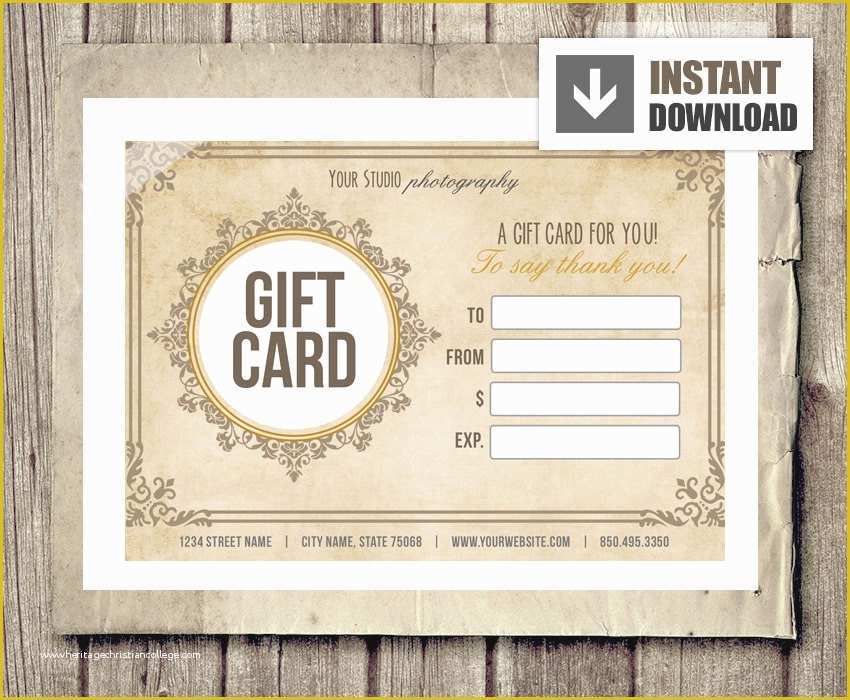 Photography Gift Certificate Template Free Of Gift Card Certificate Template for Graphers Vintage
