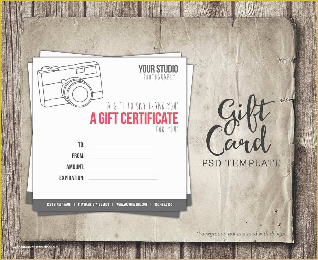 Photography Gift Certificate Template Free Of Graphy Gift Card Template Digital Gift Certificate