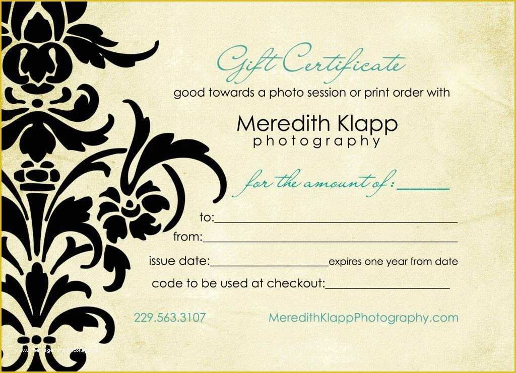 Photography Gift Certificate Template Free Of Photography T Certificates T Certificate for Free