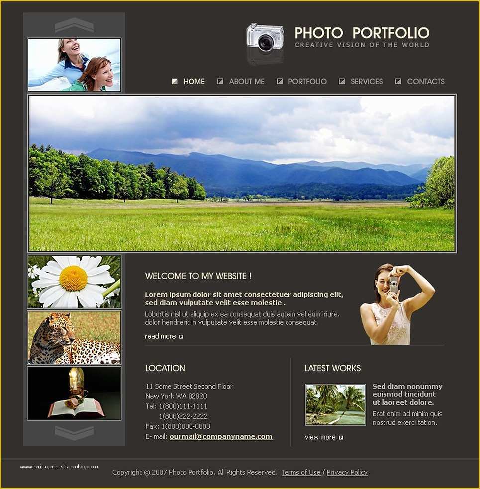Photography Portfolio Website Templates Free Of Grapher Portfolio Flash Template Web Design