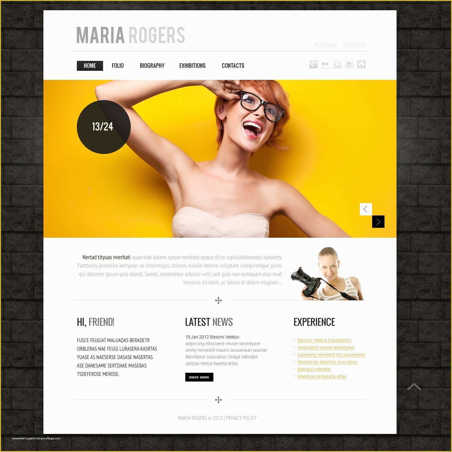 Photography Portfolio Website Templates Free Of Grapher Portfolio Website Template