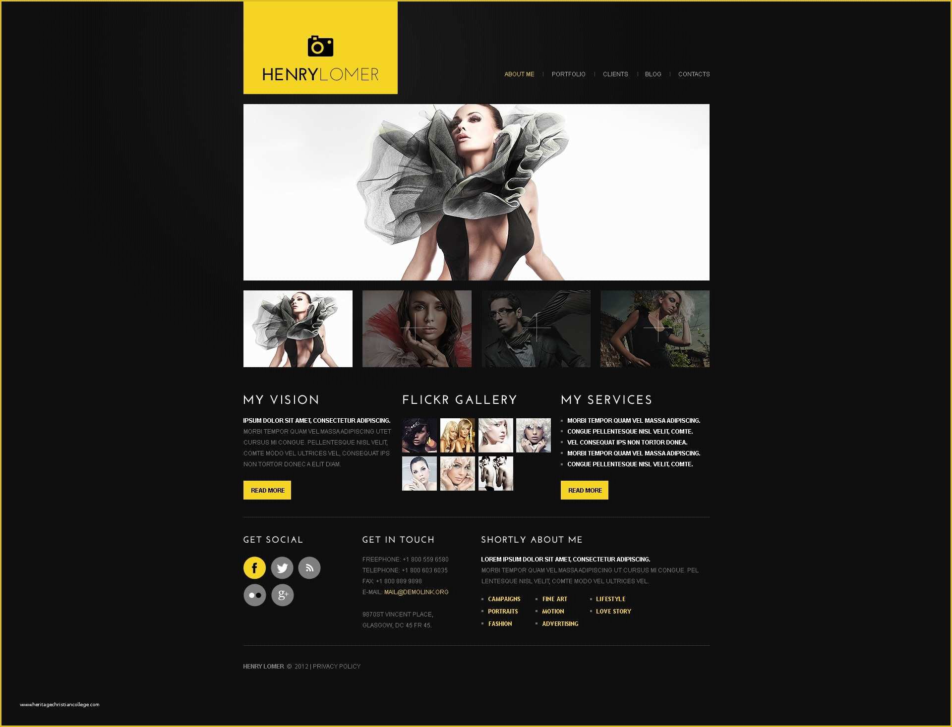 Photography Portfolio Website Templates Free Of Grapher Portfolio Website Template