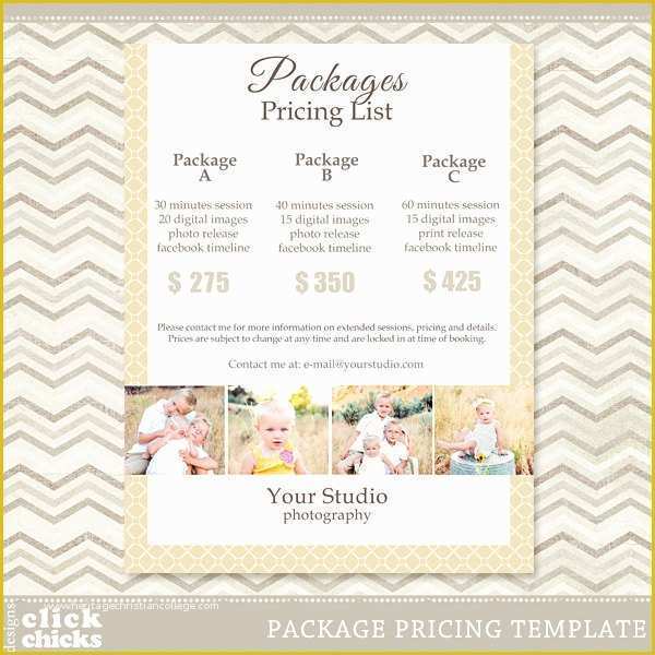 Photography Price List Template Free Of Graphy Package Pricing List Template 008 C061