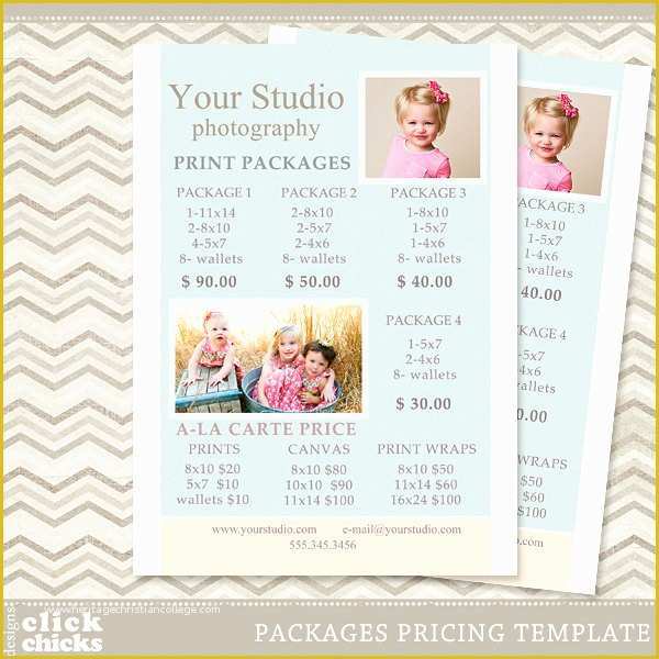 Photography Price List Template Free Of Graphy Print Package Pricing List Template Portrait