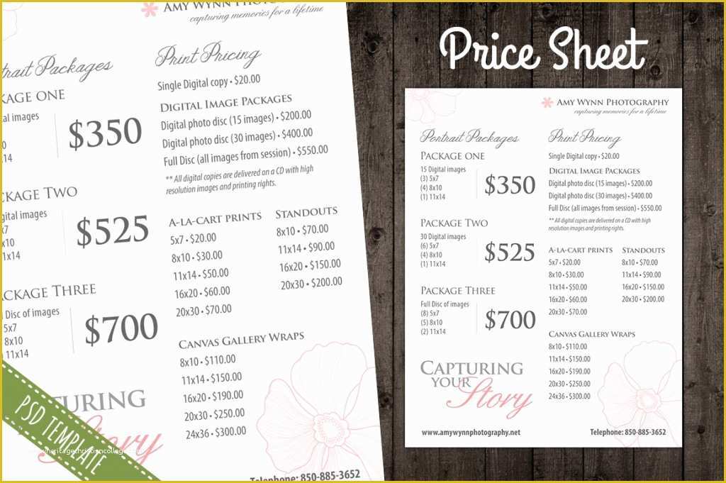 Photography Price List Template Free Of Modern Graphy Price List Template Deals