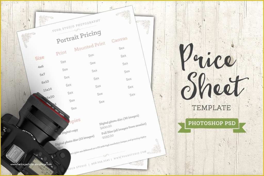 Photography Price List Template Free Of Modern Graphy Price List Template Deals