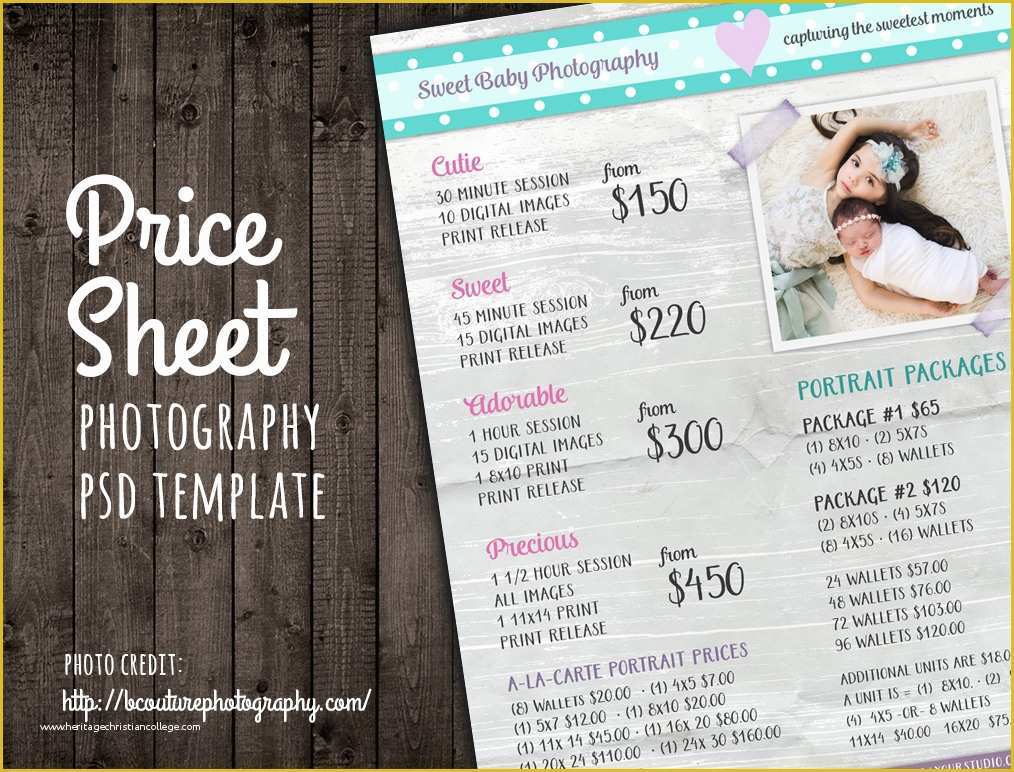 Photography Price List Template Free Of Modern Graphy Price List Template Deals