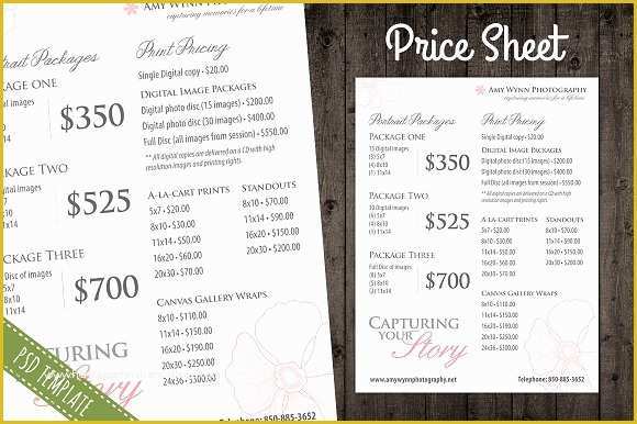 Photography Price List Template Free Of Price List Template Pricing Sheet Flyer Templates
