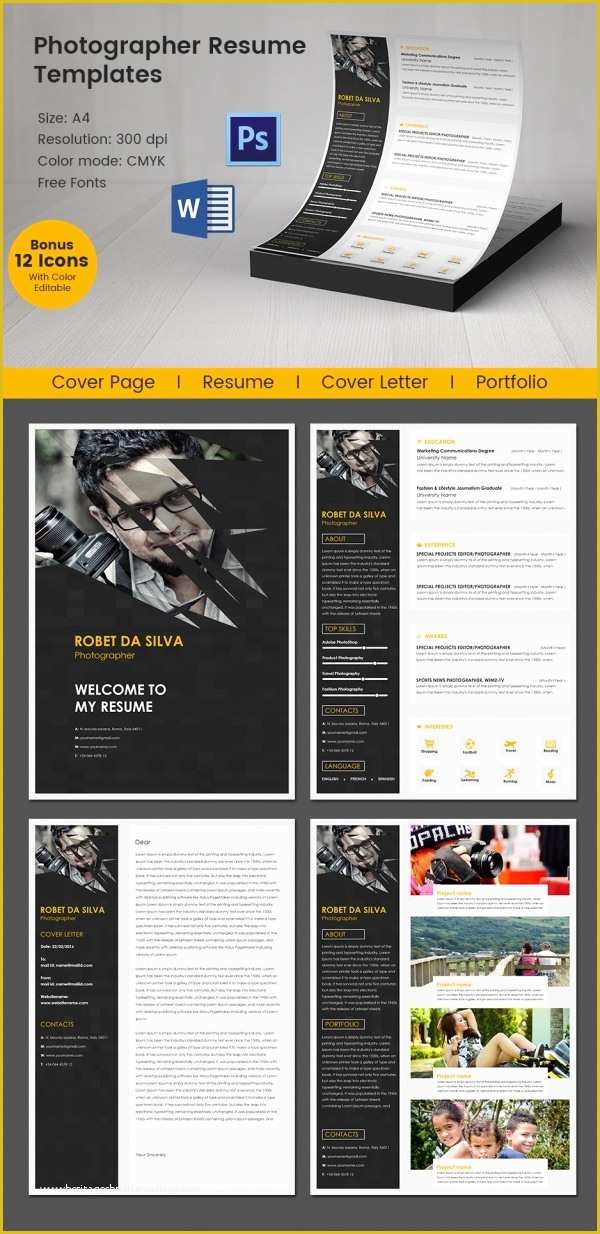 Photography Templates Free Of Creative Resume Template 79 Free Samples Examples