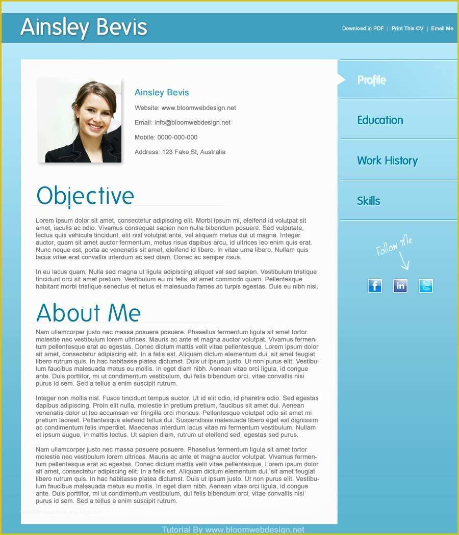 Photoshop Resume Template Free Of Design A Professional Resume Cv Template In Shop