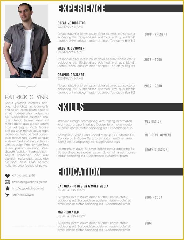 Photoshop Resume Template Free Of Free Creative &amp; Professional Photoshop Cv Template