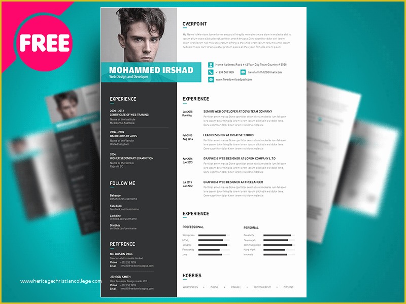 Photoshop Resume Template Free Of Free Psd Resume Cv Template Design by Free Download Psd