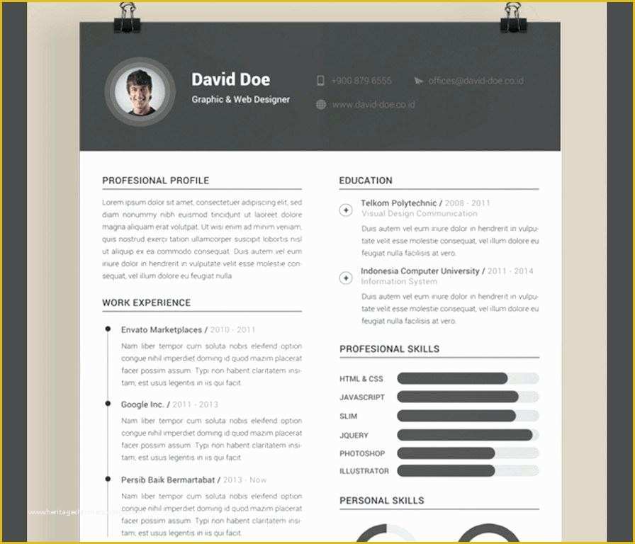 Photoshop Resume Template Free Of Interactive Resume Portfolio Template theme Example Resume