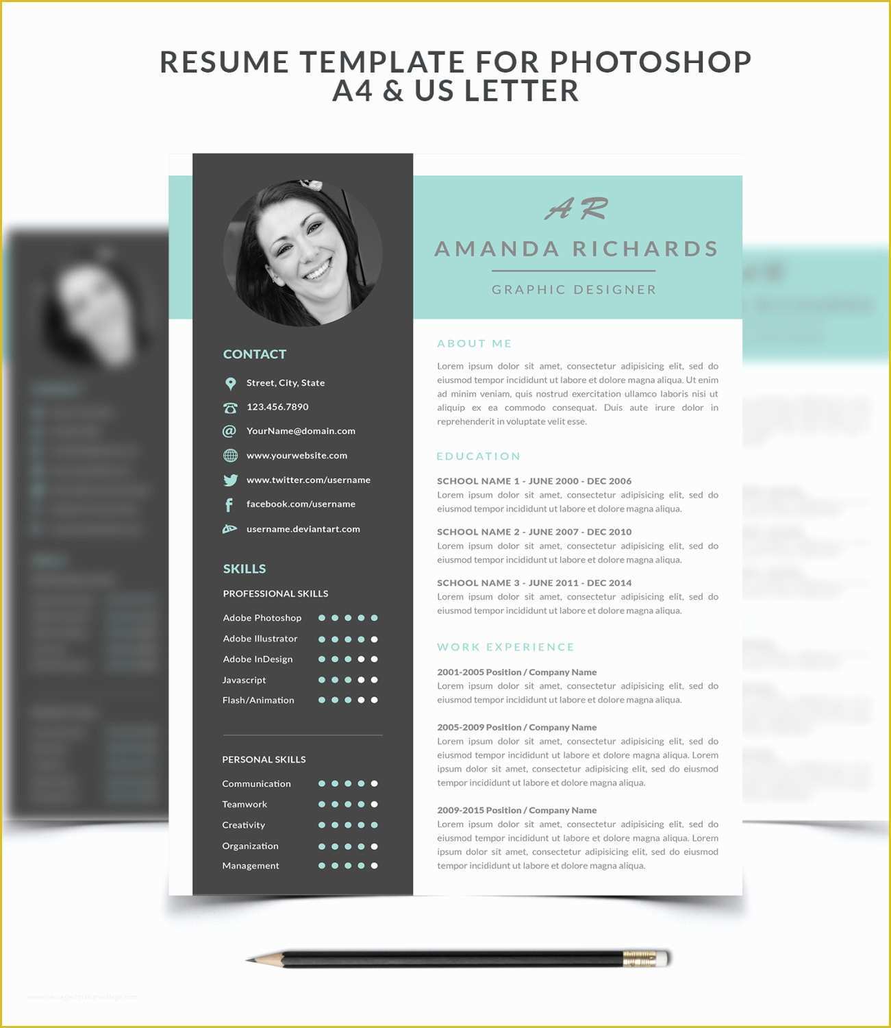 Photoshop Resume Template Free Of Resume Template 001 for Shop Cv Cover Letter