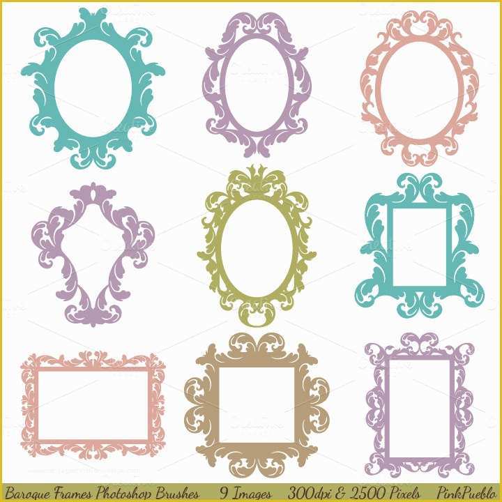 Picture Frame Templates Free Of 35 Shop Frame Brushes Free Brushes Download