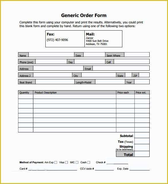 Picture order form Template Free Of 29 order form Templates Pdf Doc Excel