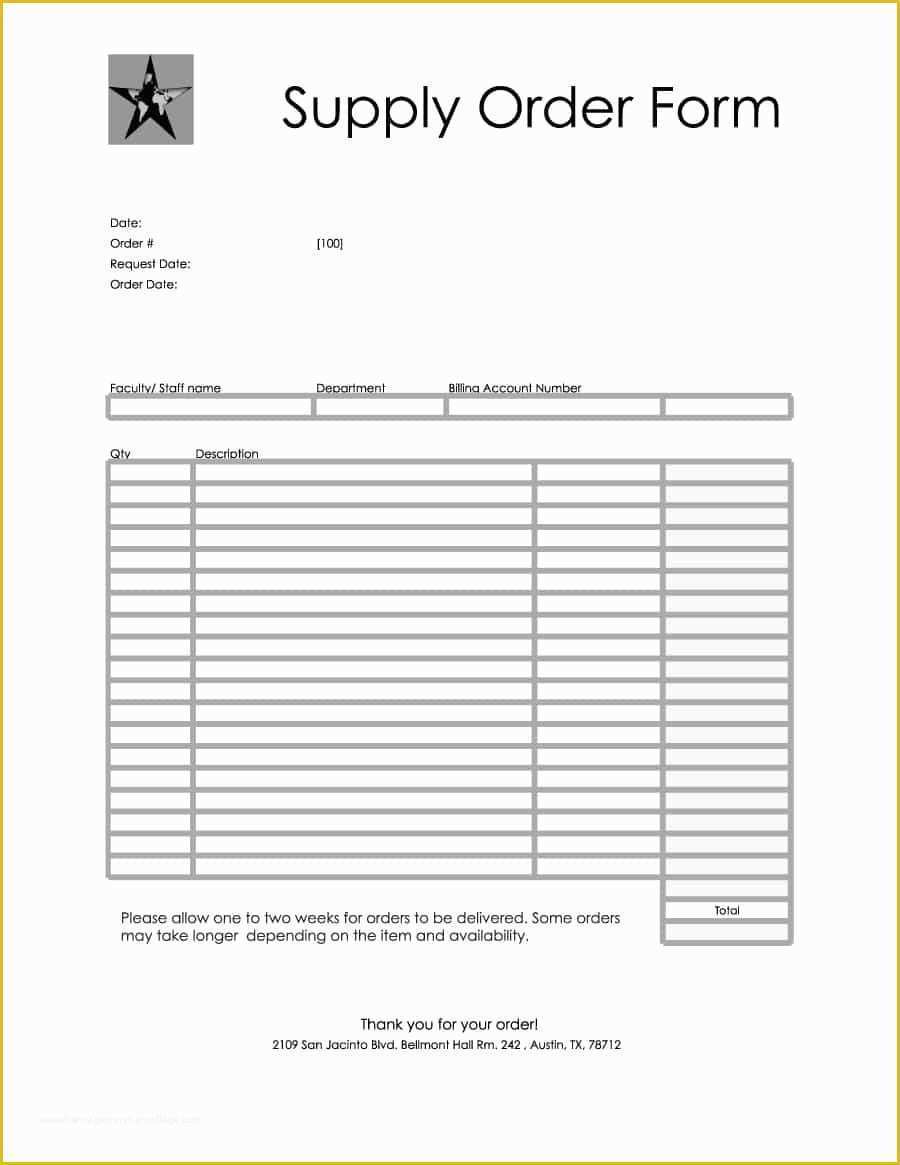 Picture order form Template Free Of order form Template Purchase order