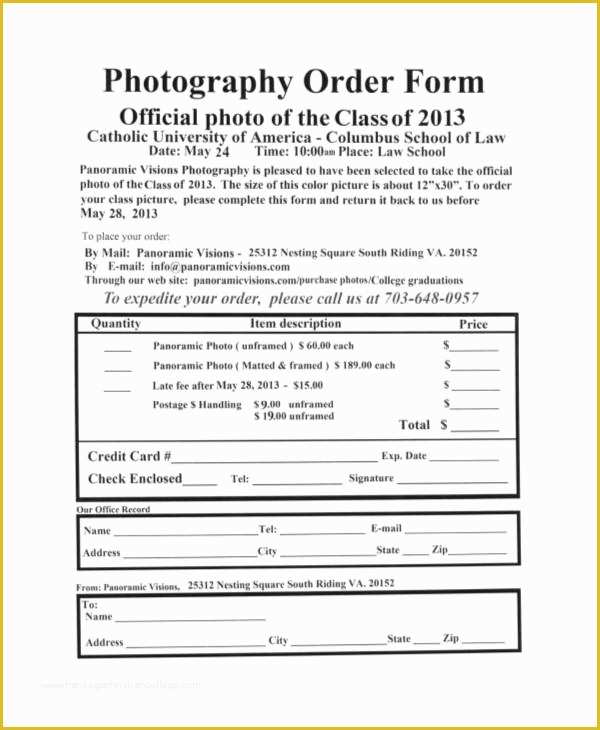 Picture order form Template Free Of 8 Free Printable order form Samples