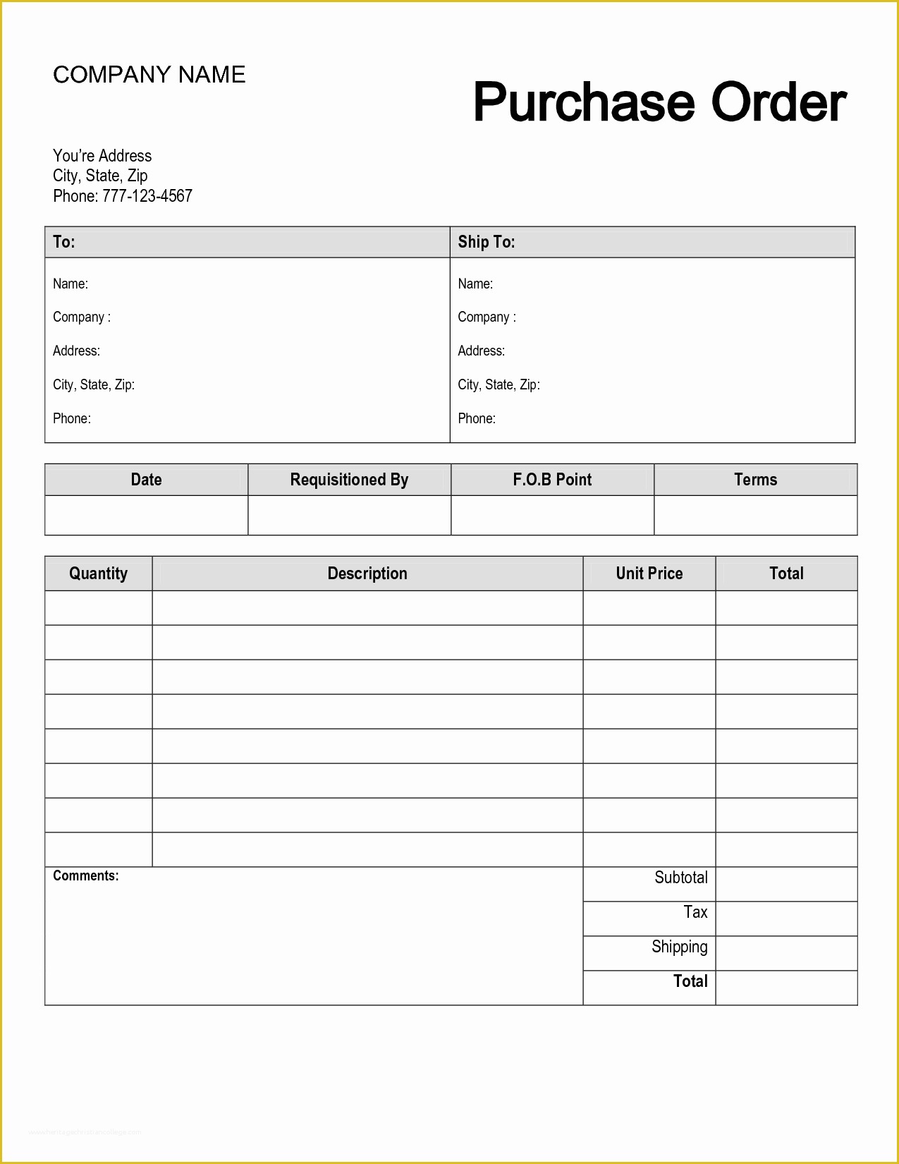 Picture order form Template Free Of Free Printable Purchase order form Purchase order