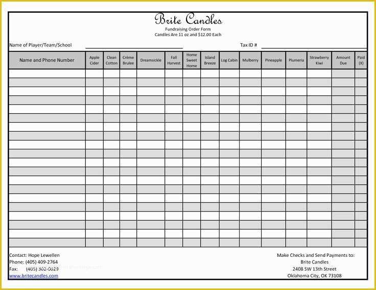 Picture order form Template Free Of Fundraiser order form Template Excel Fundraising