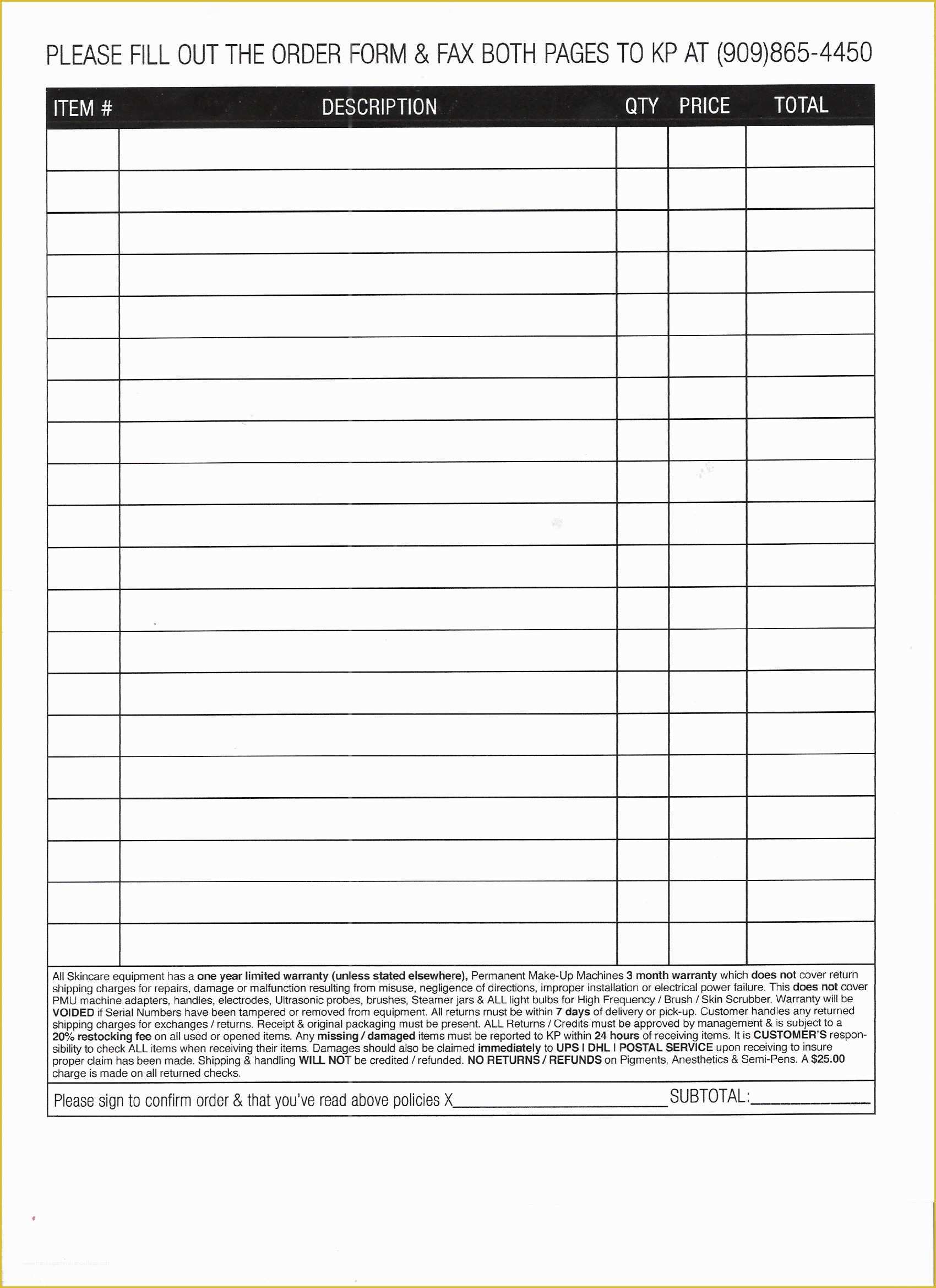 Picture order form Template Free Of K P Beauty Products New Accounts order form Bunch Ideas