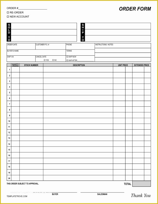 Picture order form Template Free Of order form Template