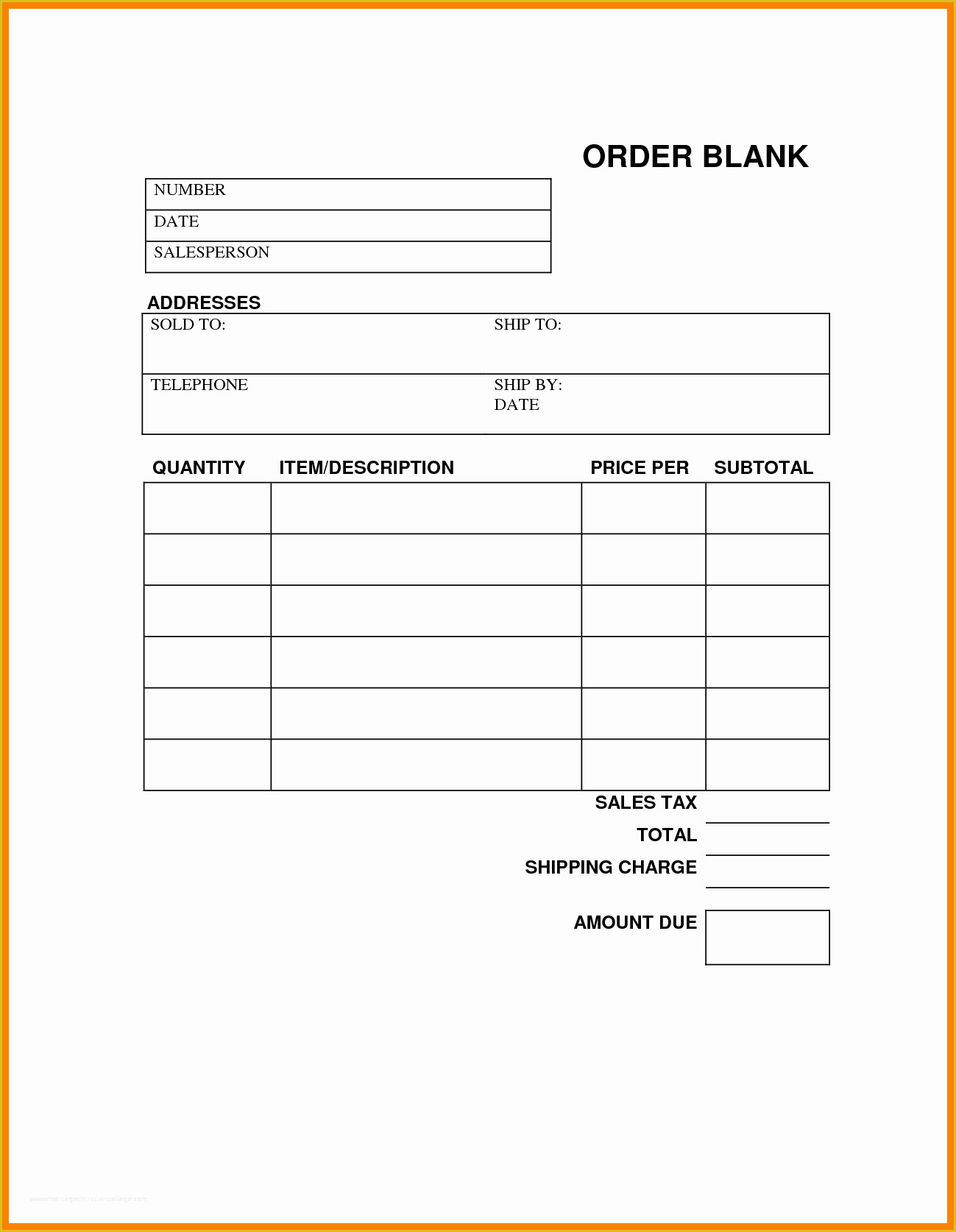 Picture order form Template Free Of Printable order forms Printable 360 Degree