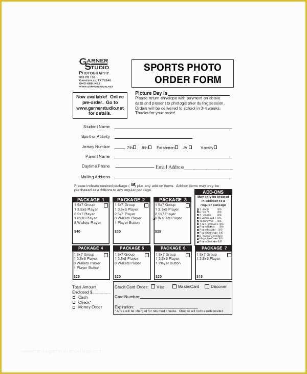 Picture order form Template Free Of Sample Graphy order form 10 Examples In Word Pdf