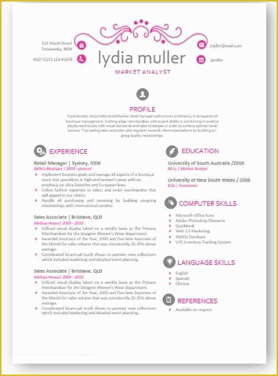Pink Resume Template Free Of 600 Best Images About Just Cute On Pinterest