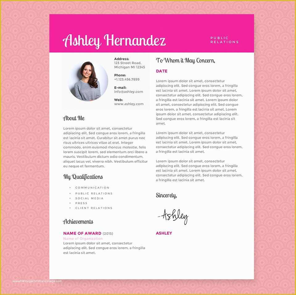 Pink Resume Template Free Of Bright Pink Resume Template Package Resume Templates On