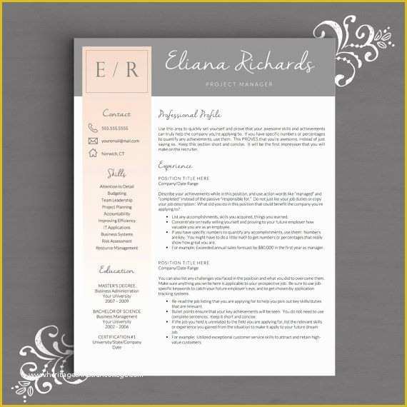 Pink Resume Template Free Of Creative Resume Template for Word & Pages