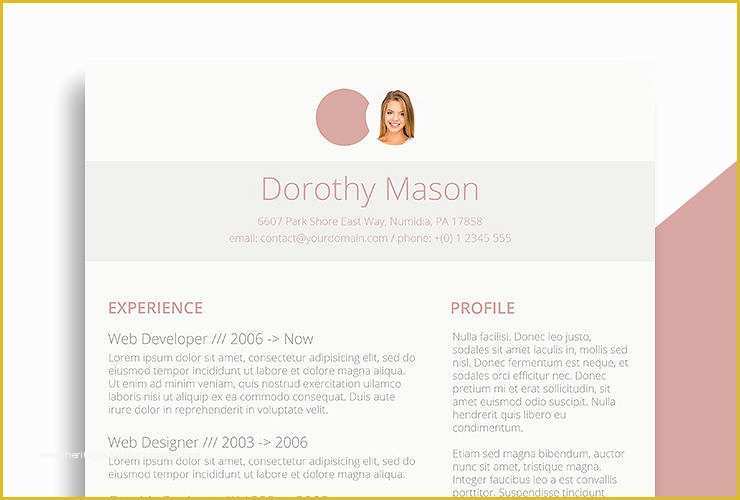 Pink Resume Template Free Of Free Elegant Resume Templates