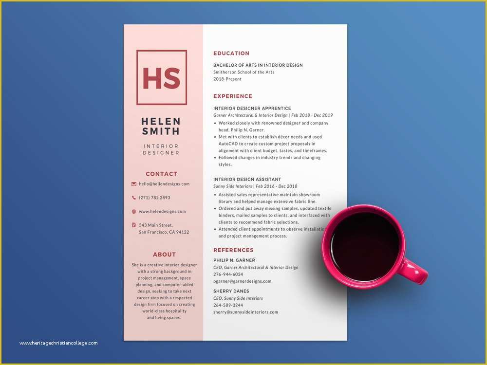 Pink Resume Template Free Of Free Pink Resume Template with Elegant Design