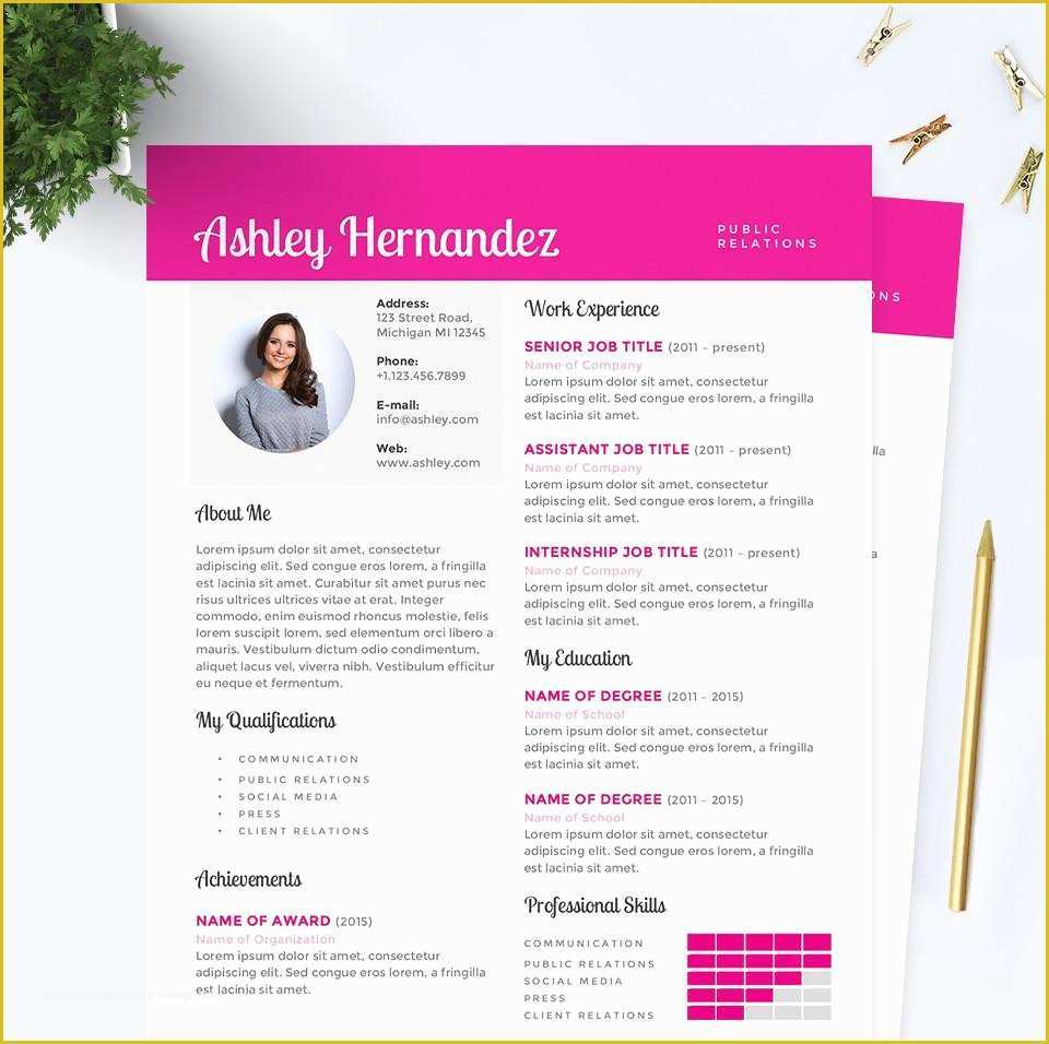 Pink Resume Template Free Of Jannalynncreative Feminine &amp; Professional Microsoft Word