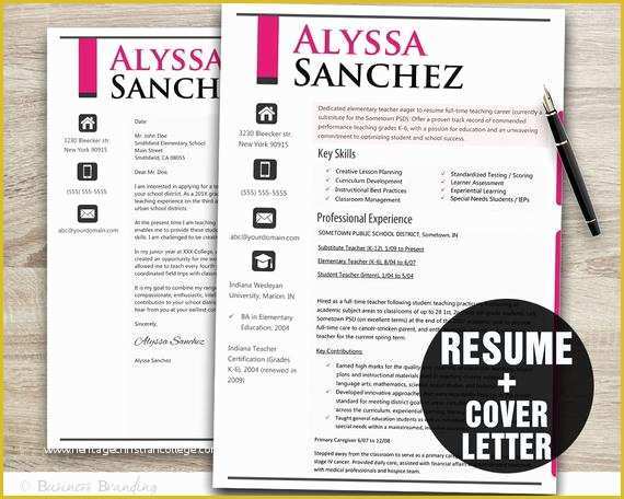 Pink Resume Template Free Of Noticeable Pink Teacher Resume Template Resume Cover Letter