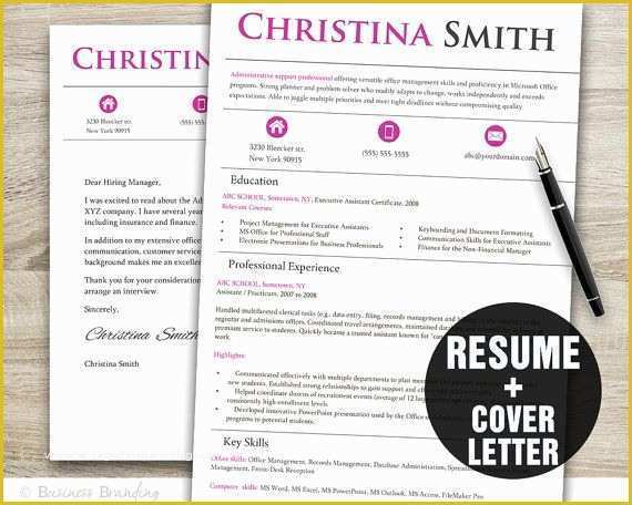 Pink Resume Template Free Of Pink Resume Template Instant Download Resume Template