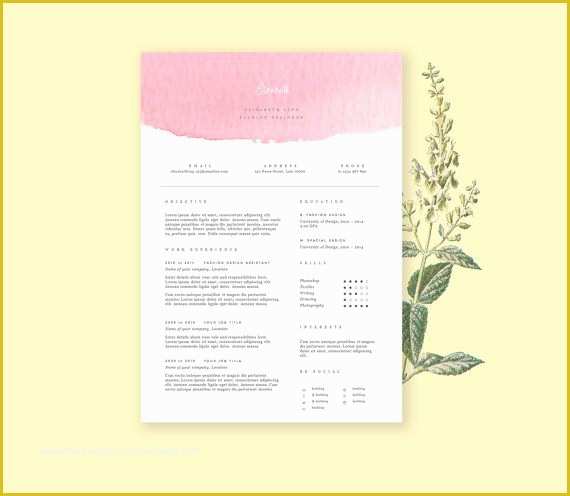 Pink Resume Template Free Of Pink Resume Template with Cover Letter Cv Template In by