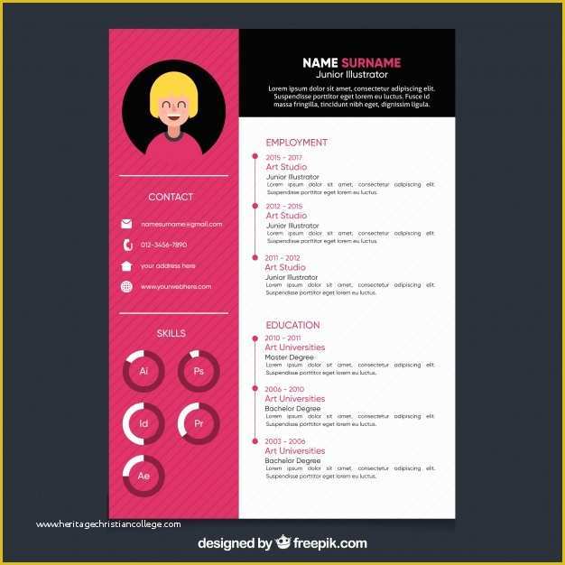 Pink Resume Template Free Of Prints Vectors S and Psd Files