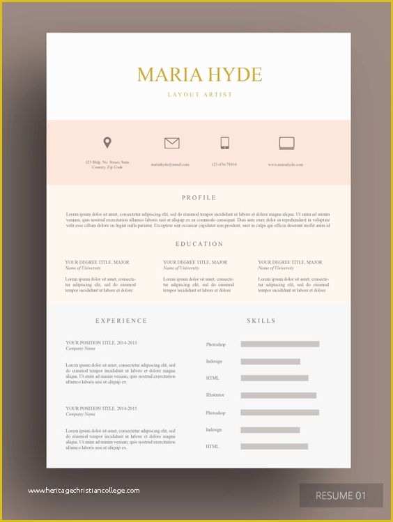 Pink Resume Template Free Of Resume Resume Templates and Pink Beige On Pinterest