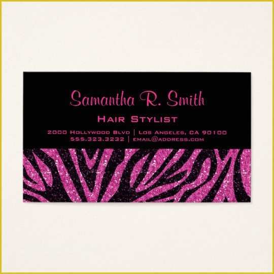 Pink Zebra Business Card Template Free Of Black and Pink Zebra Professional Business Card