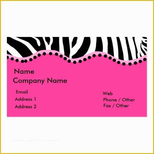 Pink Zebra Business Card Template Free Of Funky Zebra Business Card