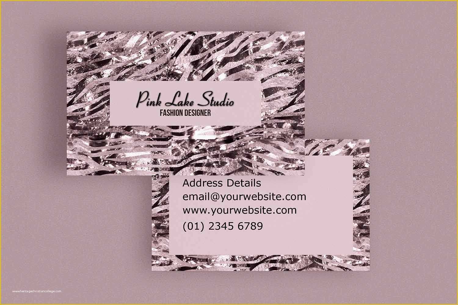 Pink Zebra Business Card Template Free Of Glitzy Pink Zebra Print Business Card Template