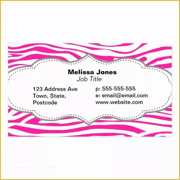 Pink Zebra Business Card Template Free Of Hot Pink Zebra Stripe Pattern Animal Print Business Card