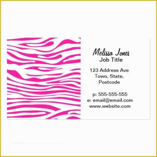 Pink Zebra Business Card Template Free Of Hot Pink Zebra Stripe Pattern Business Card