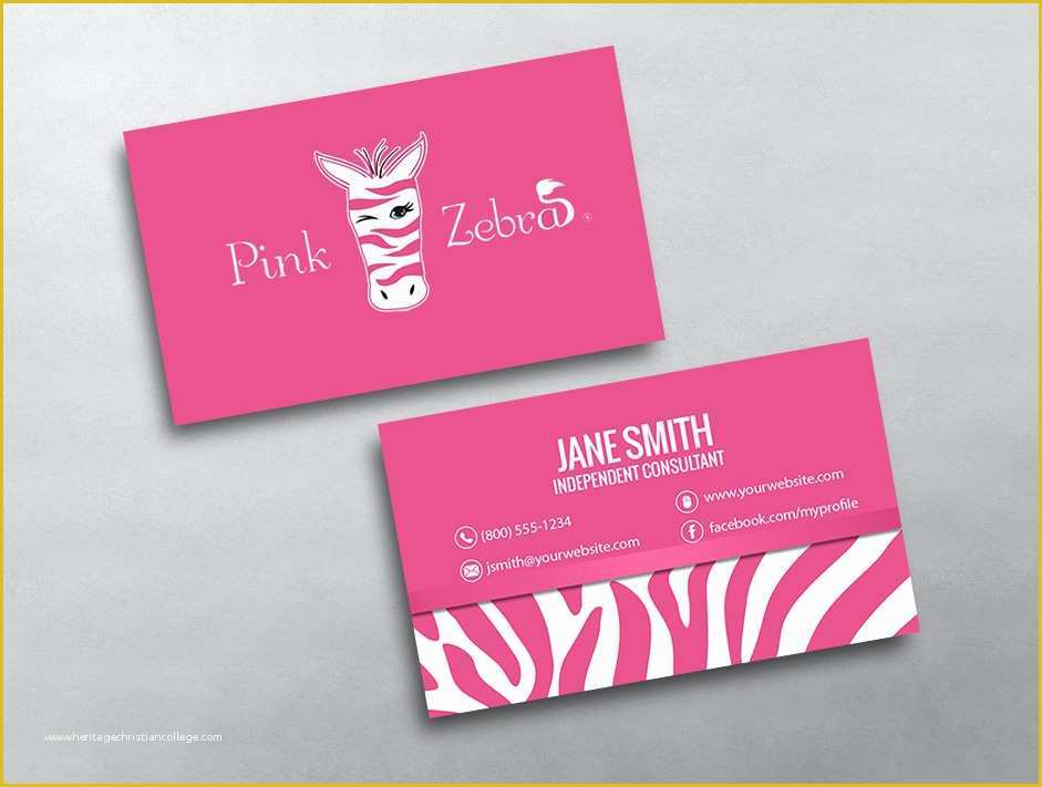 Pink Zebra Business Card Template Free Of Pink Zebra Business Card 02