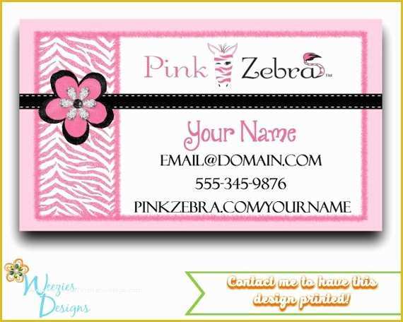 Pink Zebra Business Card Template Free Of Pink Zebra Business Card Direct Sales Marketing Independant