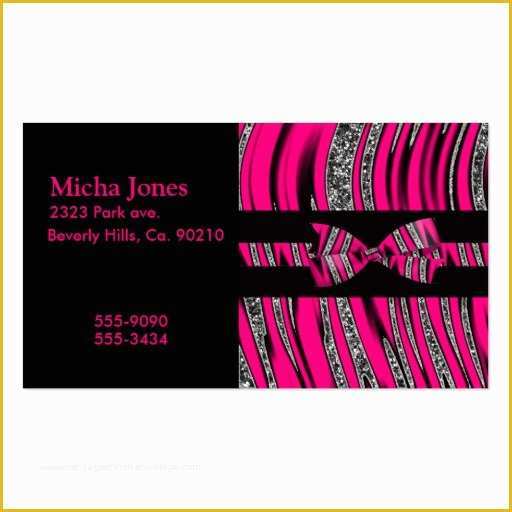 Pink Zebra Business Card Template Free Of Pink Zebra Business Card Templates Page5