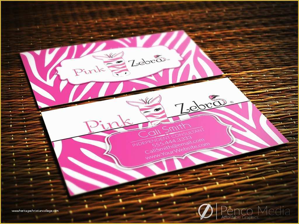 Pink Zebra Business Card Template Free Of Pink Zebra Business Cards Business Card Design