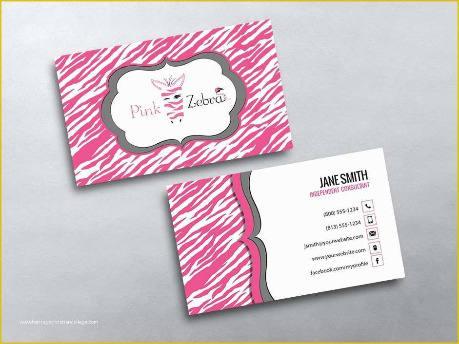 Pink Zebra Business Card Template Free Of Pink Zebra Business Cards